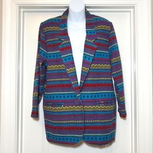 VINTAGE GSL tribal print wool blazer